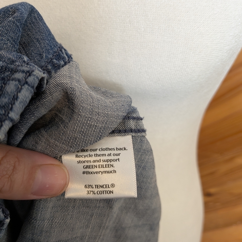 Eileen Fisher Blue Denim Shirt Size PP - Picture 6 of 6